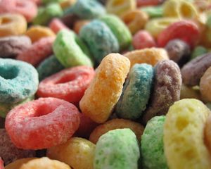 Preview wallpaper cereal, rings, colorful, macro