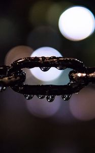 Preview wallpaper chain, drops, rain, water, macro, dark