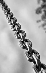 Preview wallpaper chain, links, metal, black and white