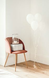 Preview wallpaper chair, air balloons, white, aesthetics