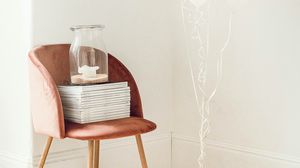 Preview wallpaper chair, air balloons, white, aesthetics
