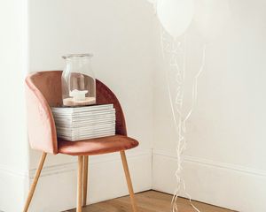 Preview wallpaper chair, air balloons, white, aesthetics