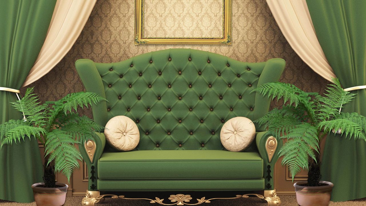 Wallpaper chair, green, room