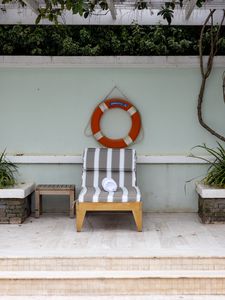 Preview wallpaper chair, lifebuoy, wall, towel