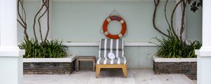 Preview wallpaper chair, lifebuoy, wall, towel