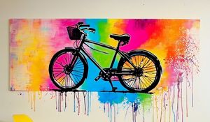 Preview wallpaper chair, painting, bicycle, art
