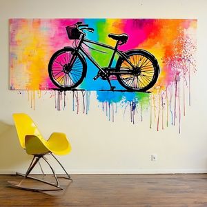 Preview wallpaper chair, painting, bicycle, art