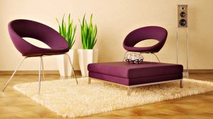 Preview wallpaper chair, rug, plants, furniture, column