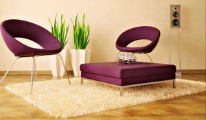 Preview wallpaper chair, rug, plants, furniture, column