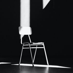 Preview wallpaper chair, shadows, rays, bw, lighting