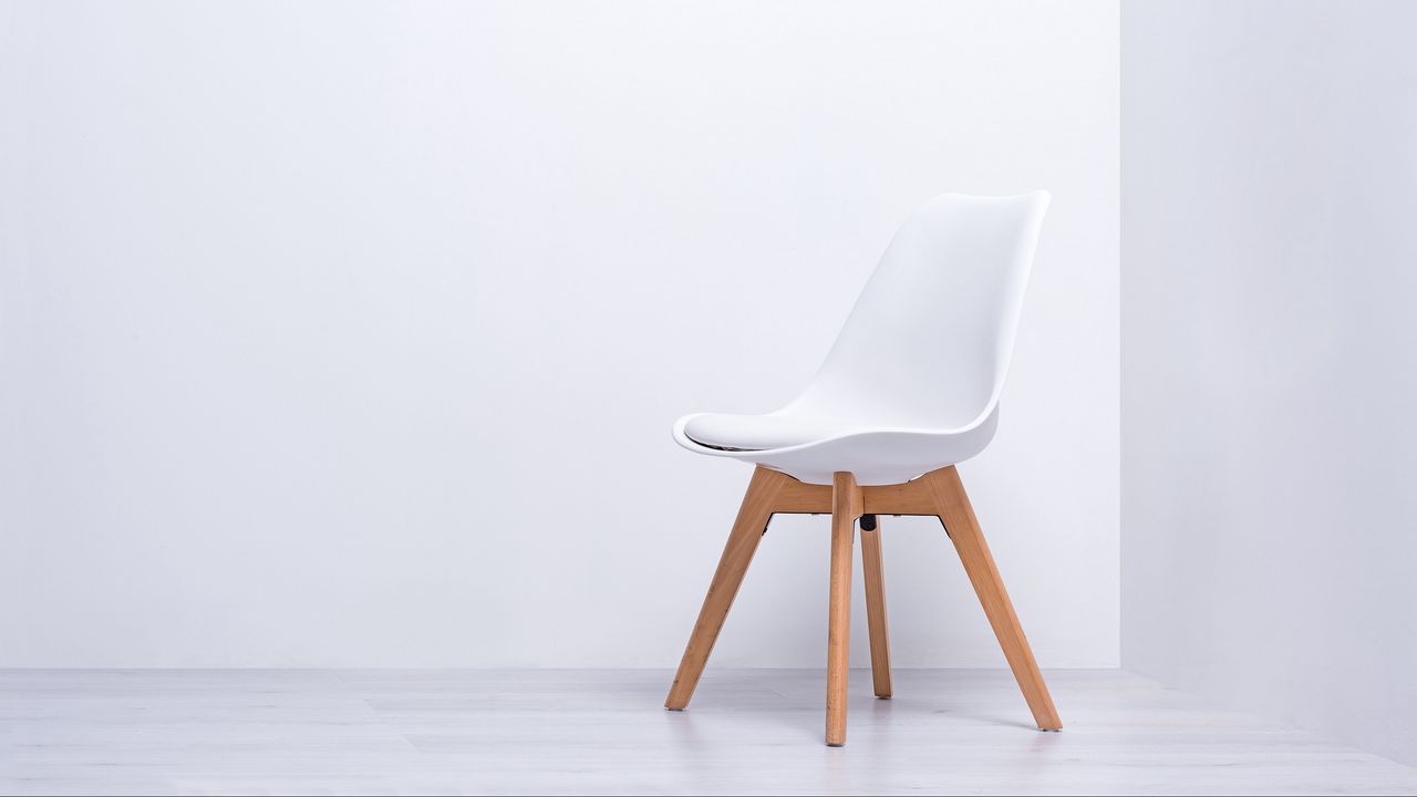Wallpaper chair, white, minimalism, wall