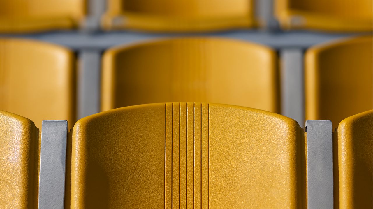 Wallpaper chairs, tribune, yellow