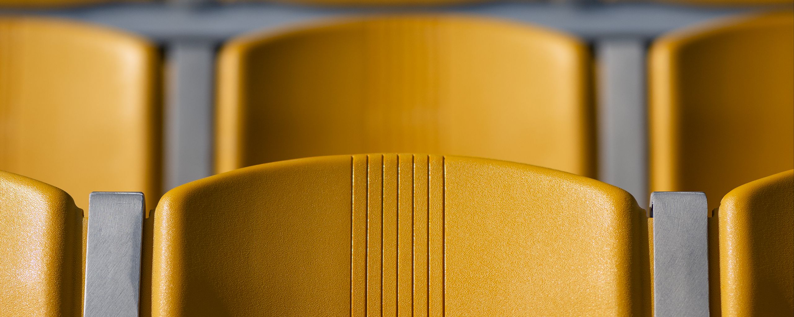 2560x1024 Wallpaper chairs, tribune, yellow