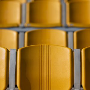 Preview wallpaper chairs, tribune, yellow