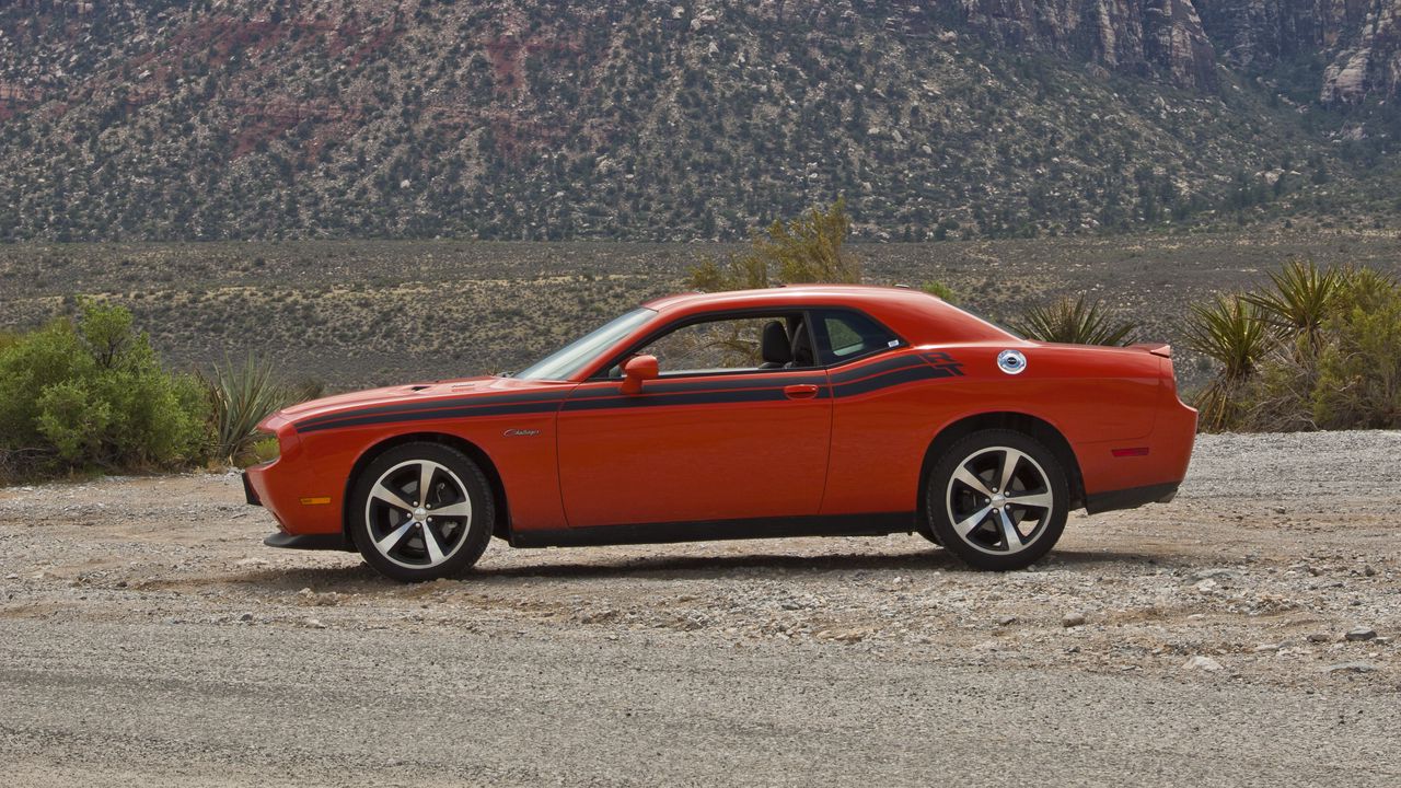 Wallpaper challenger, car, retro, red