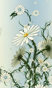 Preview wallpaper chamomile, flowers, white, yellow, green