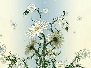 Preview wallpaper chamomile, flowers, white, yellow, green