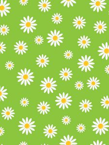 Preview wallpaper chamomile, patterns, texture, art, green
