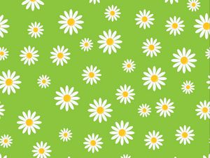 Preview wallpaper chamomile, patterns, texture, art, green