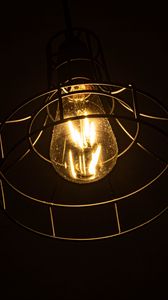Preview wallpaper chandelier, lamp, glow, metallic, dark