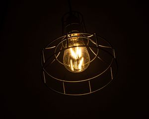 Preview wallpaper chandelier, lamp, glow, metallic, dark