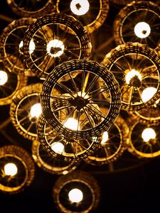 Preview wallpaper chandelier, light bulbs, light, lighting, glow