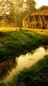 Preview wallpaper channel, structure, grass, morning