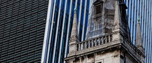 Preview wallpaper chapel, skyscraper, buildings, architecture