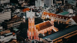 Preview wallpaper chapel, tower, buildings, city