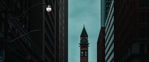 Preview wallpaper chapel, tower, road, city