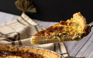 Preview wallpaper cheese quiche, quiche, pie, cooking, food