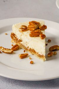 Preview wallpaper cheesecake, pecan, nuts, dessert, white