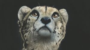 Preview wallpaper cheetah, art, drawing, predator, glance