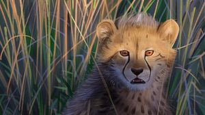 Preview wallpaper cheetah, big cat, predator, art, wildlife