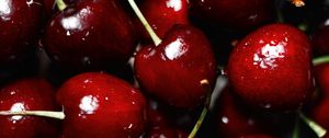 Preview wallpaper cherries, berries, red, wet, ripe