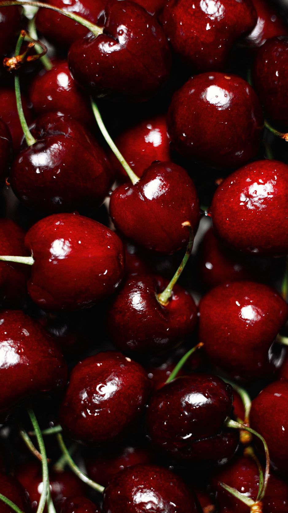 Download wallpaper 938x1668 cherries, berries, red, wet, ripe iphone  8/7/6s/6 for parallax hd background