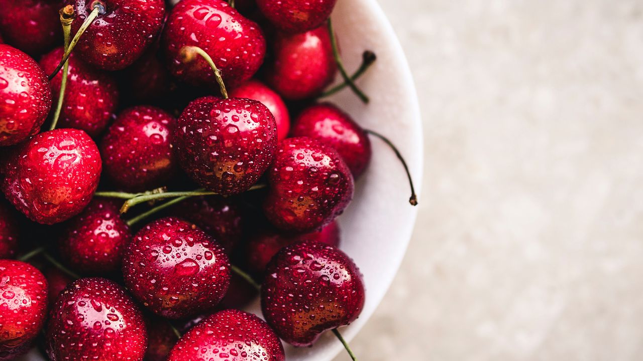 Wallpaper cherries, cherry, berries, drops, ripe