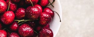 Preview wallpaper cherries, cherry, berries, drops, ripe