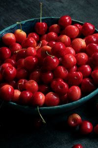 Preview wallpaper cherries, cherry, berry, plate