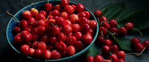 Preview wallpaper cherries, cherry, berry, plate