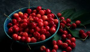 Preview wallpaper cherries, cherry, berry, plate