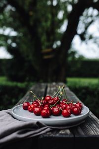 Preview wallpaper cherries, cherry, dish, motion blur