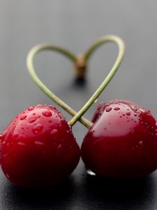 Preview wallpaper cherries, drops, macro