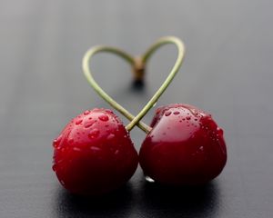 Preview wallpaper cherries, drops, macro