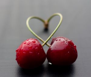 Preview wallpaper cherries, drops, macro