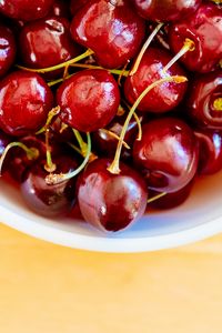 Preview wallpaper cherry, berries, bowl, food