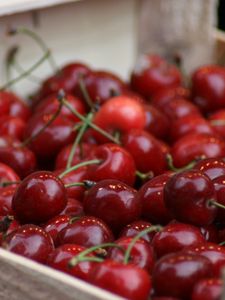 Preview wallpaper cherry, berries, food, red