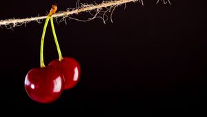 Preview wallpaper cherry, berries, red, thread