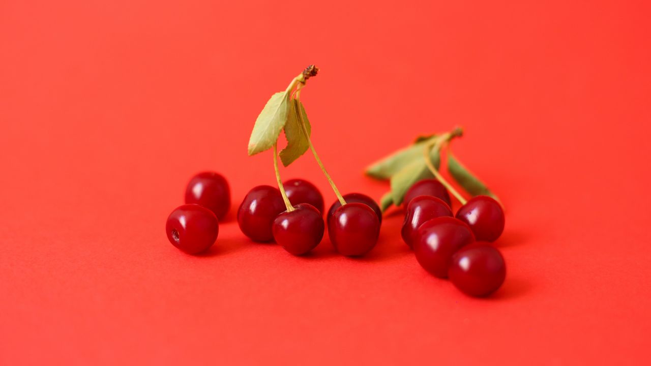 Wallpaper cherry, berry, branch, red