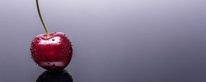 Preview wallpaper cherry, berry, drops, reflection, wet, macro